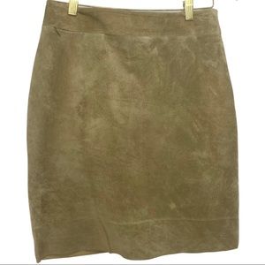 Express Leather Skirt 3-4 Tan Suede Knee Length